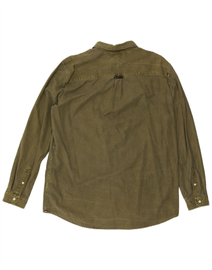 Tommy Hilfiger Herreskjorte XL Khaki Bomuld