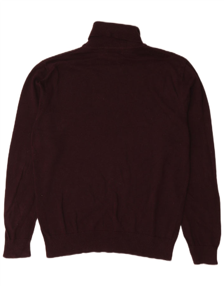 French Connection Dame Roll Neck Jumper Sweater UK 16 Large Burgundy