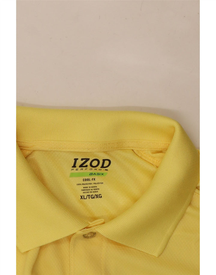IZOD Golf Polo Shirt til mænd XL Gul Polyester