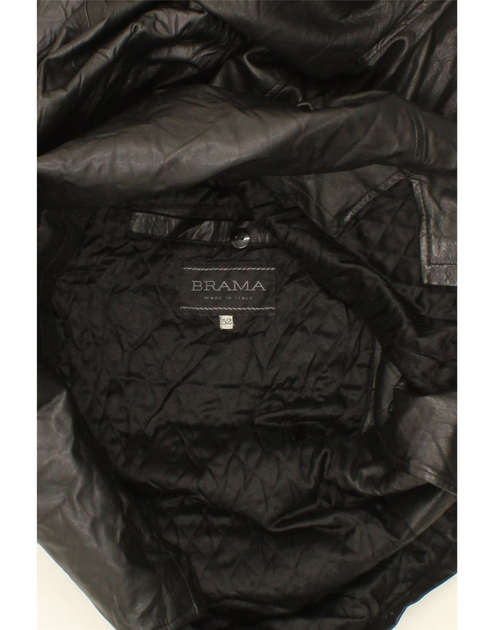 VINTAGE Mens Leather Jacket IT 52 XL Black Leather Vintage Vintage and Second-Hand Vintage from Messina Hembry 