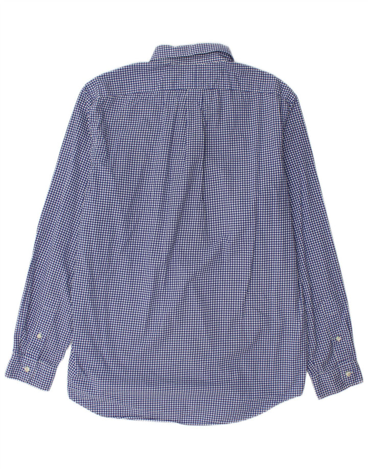 RALPH LAUREN Herre Classic Fit Skjorte Large Blue Gingham Cotton