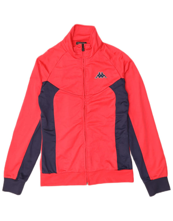 Kappa træningsdragt topjakke til kvinder UK 12 Medium Rød Colourblock Polyester