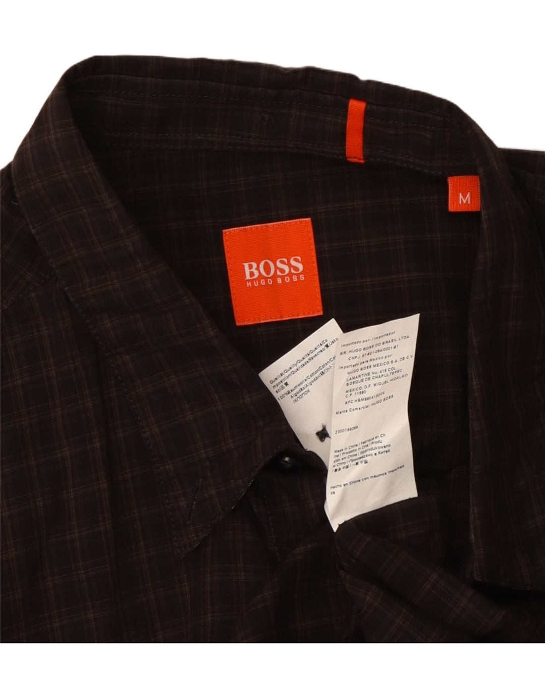 HUGO BOSS Herreskjorte Medium brun ternet bomuld