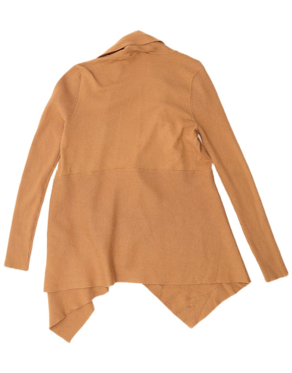 Zara Dame Asymmetrisk Åben Cardigan Sweater UK 10 Small Brown Viscose