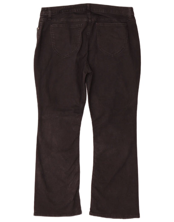 Lee Womens Riders Mid Rise Bootcut Jeans US 18 2XL W36 L28 Black Bomuld