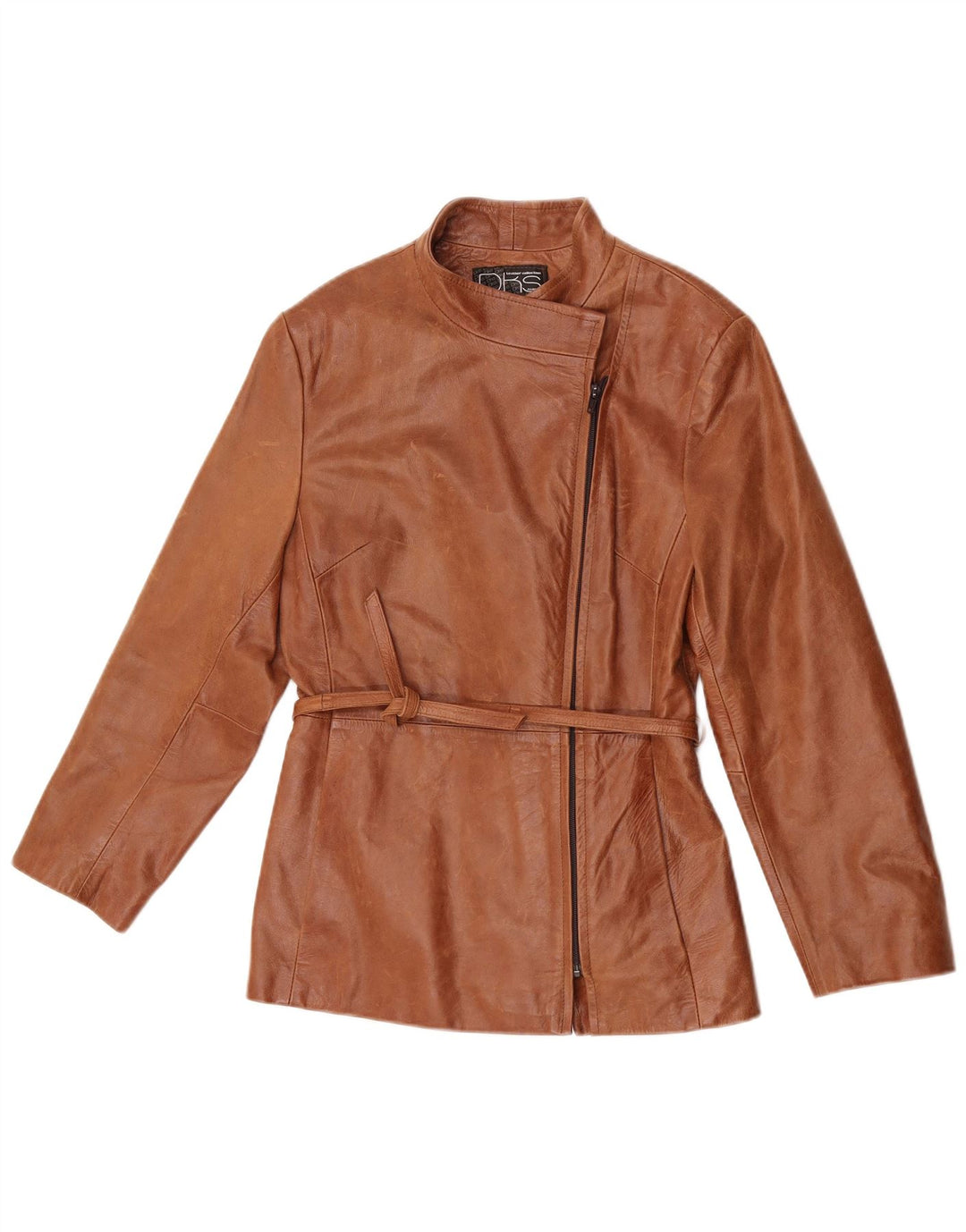 DKS Frankrig Dame Læderjakke US 4 Lille Brun Læder