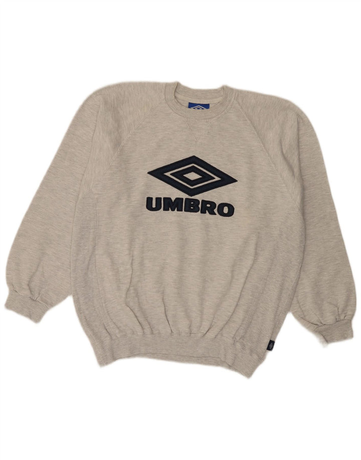 UMBRO Grafisk sweatshirt til mænd, stor grå flækket bomuld