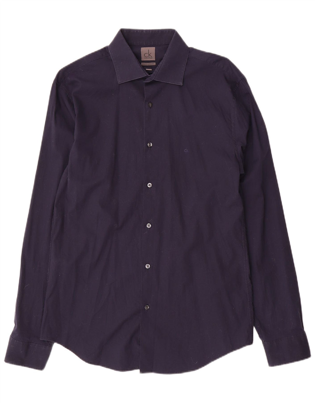 Calvin Klein Herre Slim Fit Skjorte Størrelse 40 15 3/4 Medium Navy Blue