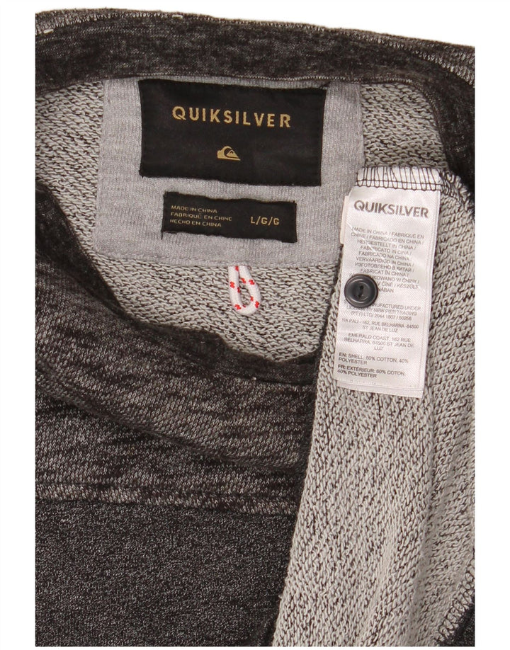 Quiksilver Sweatshirt-trøje til mænd, stor grå flækket bomuld