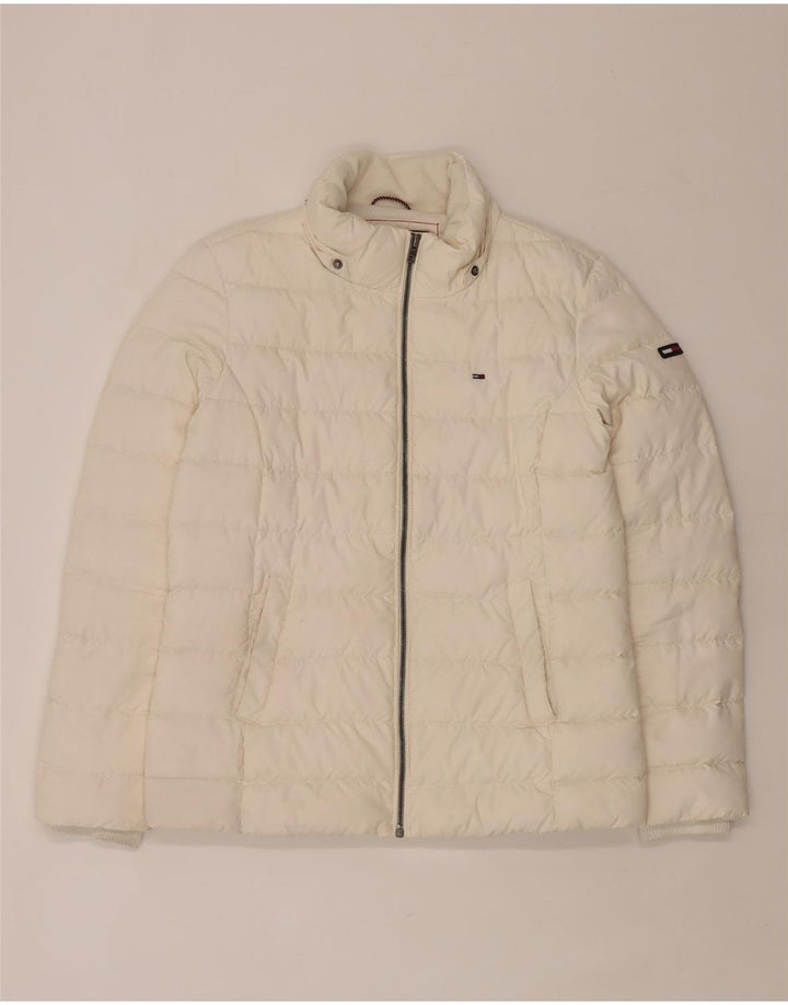 Tommy Hilfiger Herre polstret jakke UK 36 Small Off White Polyester