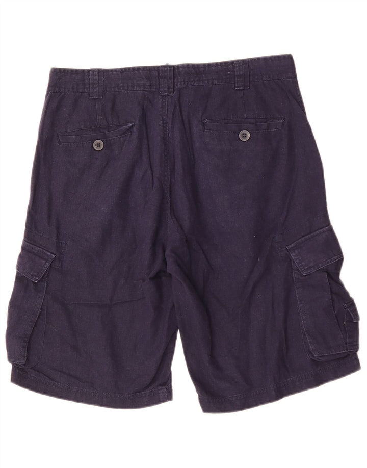 Bromfield Herre Cargo Shorts W32 Medium Navy Blue Linen