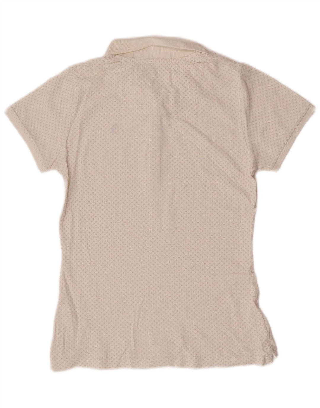 Refrigue Dame Polo Shirt UK 10 Small White Argyle/Diamond Cotton
