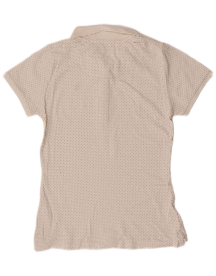 Refrigue Dame Polo Shirt UK 10 Small White Argyle/Diamond Cotton