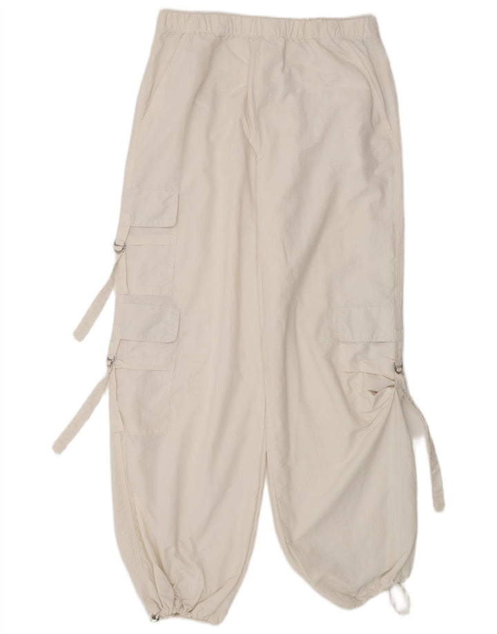 Zara Joggers Cargo Bukser Small W28 L30 Hvid polyamid