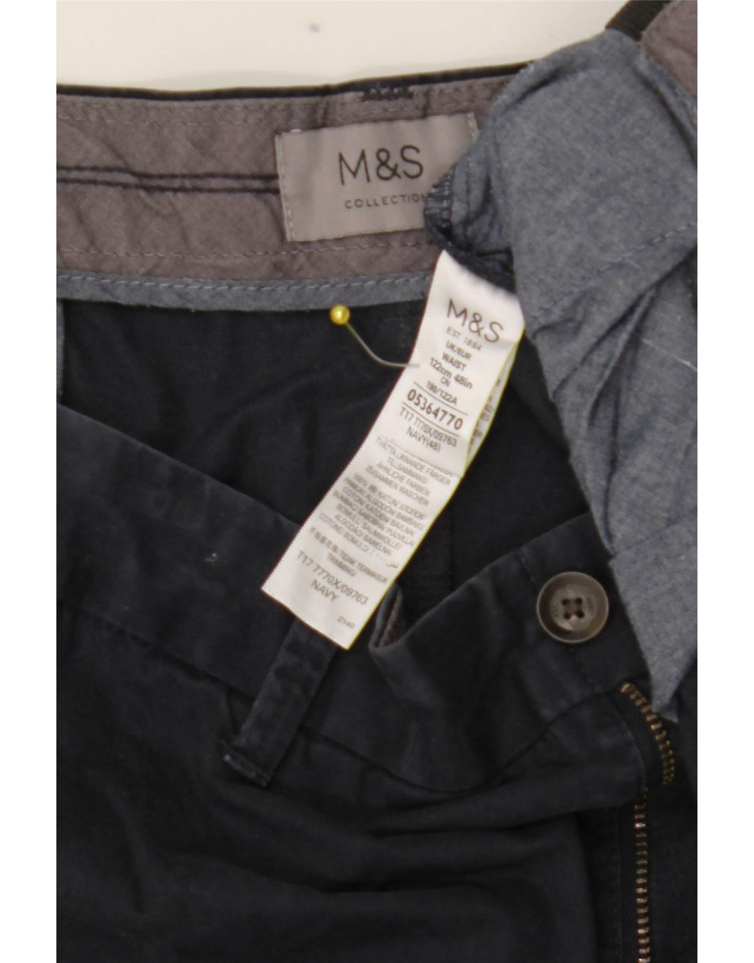 Marks & Spencer Herre Chino Shorts W48 4XL Marineblå Bomuld