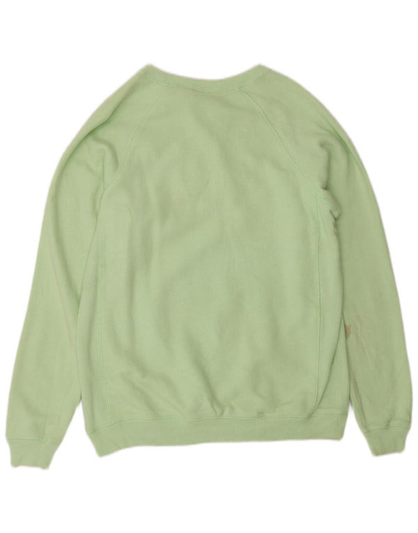 Izod Dame Grafisk Sweatshirt Jumper UK 10 Small Green Cotton Sports