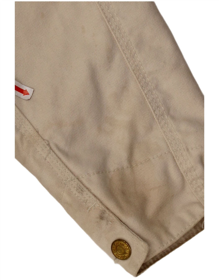 ZARA Mens Bomber Jacket UK 36 Small Beige Cotton