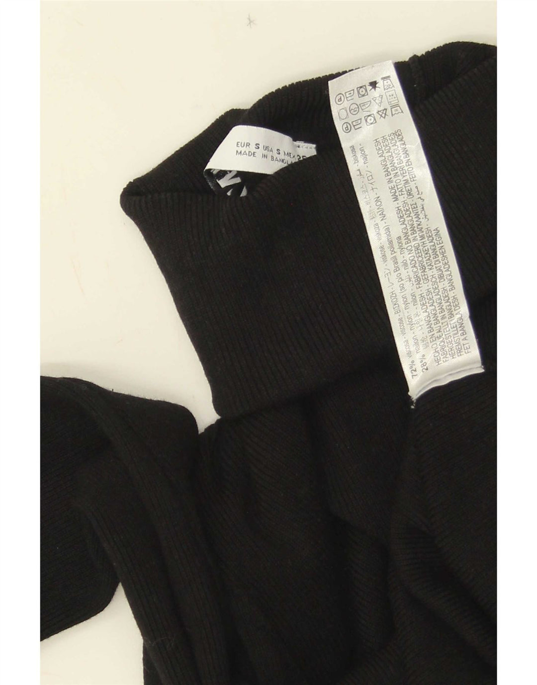 Zara Dame Roll Neck Jumper Sweater UK 10 Small Black Viscose