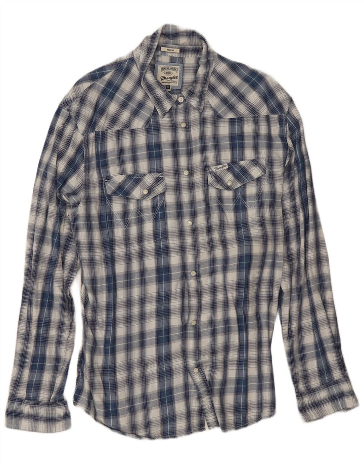 Wrangler herre Regular Fit skjorte XL blå ternet bomuld