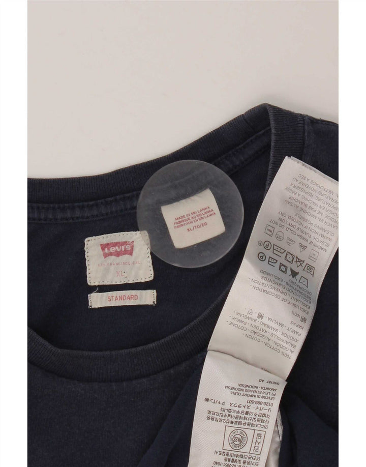 Levi's herre T-shirt top XL marineblå bomuld