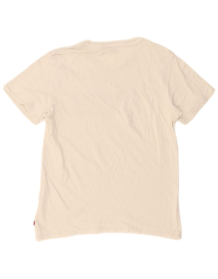 Levi's Dame Oversized grafisk T-shirt Top UK 10 Small White