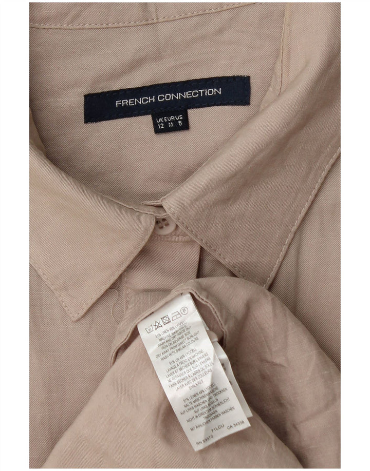 FRENCH CONNECTION Womens Shirt Dress UK 12 Medium  Beige Linen