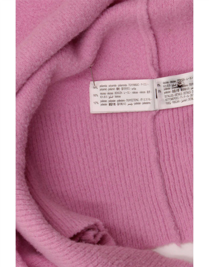 Zara Dame Cardigan Sweater UK 12 Medium Pink Polyamid