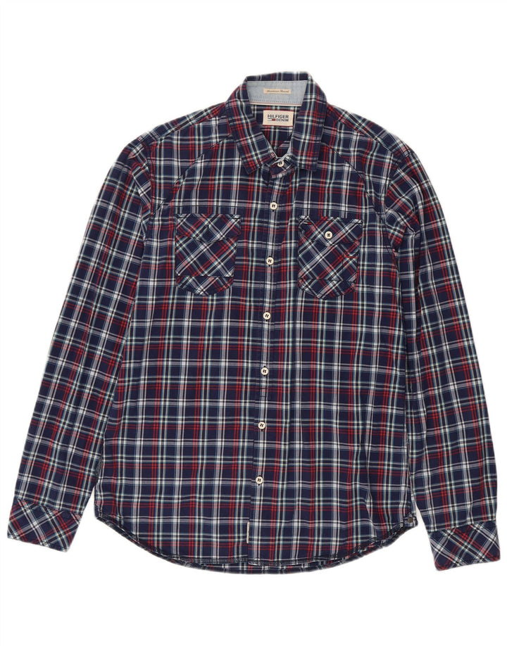Tommy Hilfiger Herreskjorte Medium Navyblå ternet bomuld
