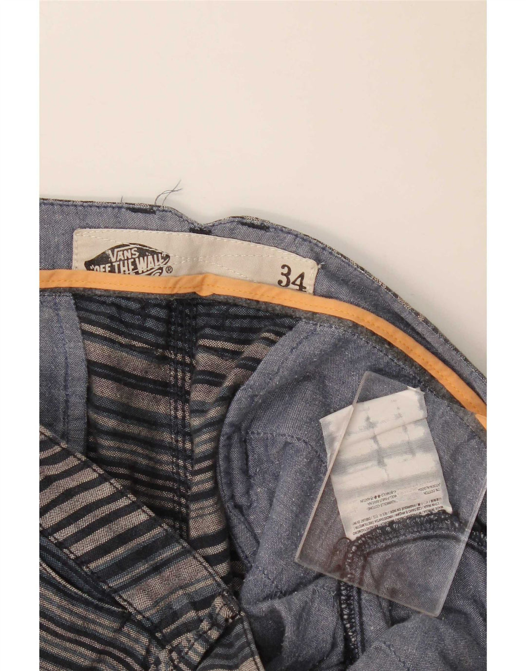 Vans Herre Casual Shorts W34 store blå stribet bomuld