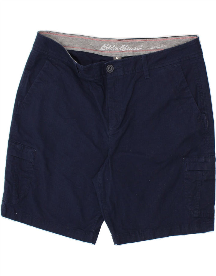 EDDIE BAUER Womens Cargo Shorts US 12 Large W34 Navy Blue Cotton Vintage Eddie Bauer and Second-Hand Eddie Bauer from Messina Hembry 