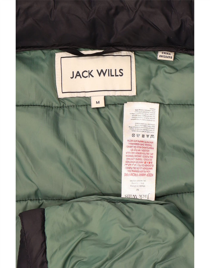 Jack Wills Herre hættepolstret jakke UK 38 Medium Sort Nylon