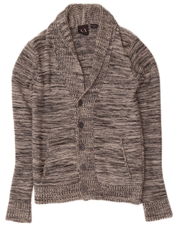 Armani Exchange Herre Cardigan Sweater XS Grå Flecked Bomuld