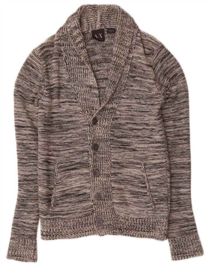 Armani Exchange Herre Cardigan Sweater XS Grå Flecked Bomuld