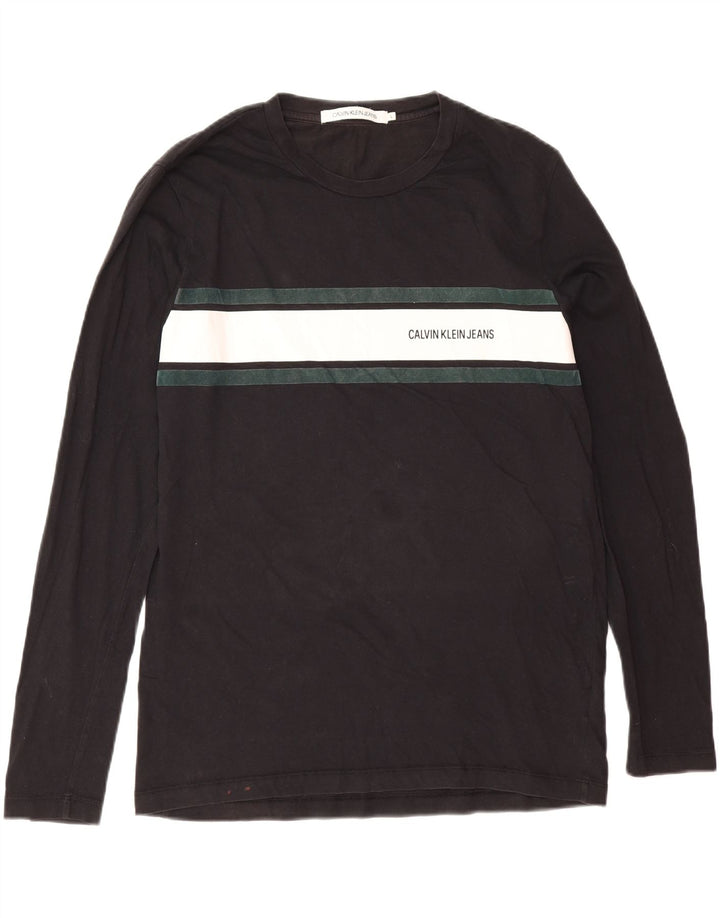 Calvin Klein Jeans Herre Grafisk Top Langærmet Stor Sort Colourblock