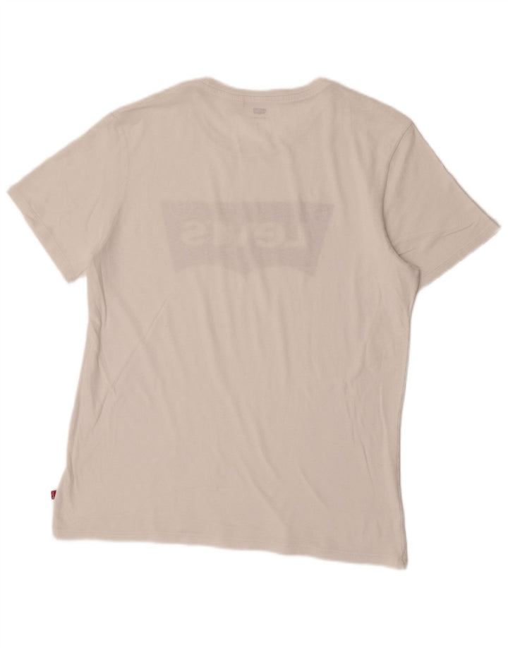 Levi's Herre Grafisk T-Shirt Top Stor Hvid