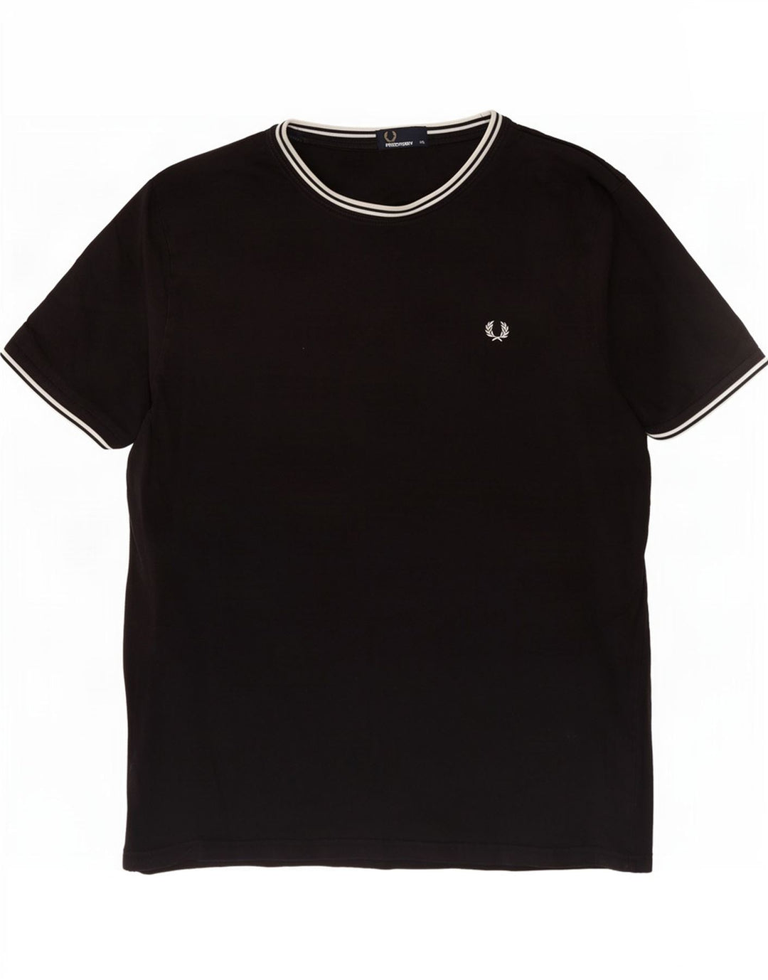 Fred Perry Herre T-Shirt Top 2XL Sort Bomuld
