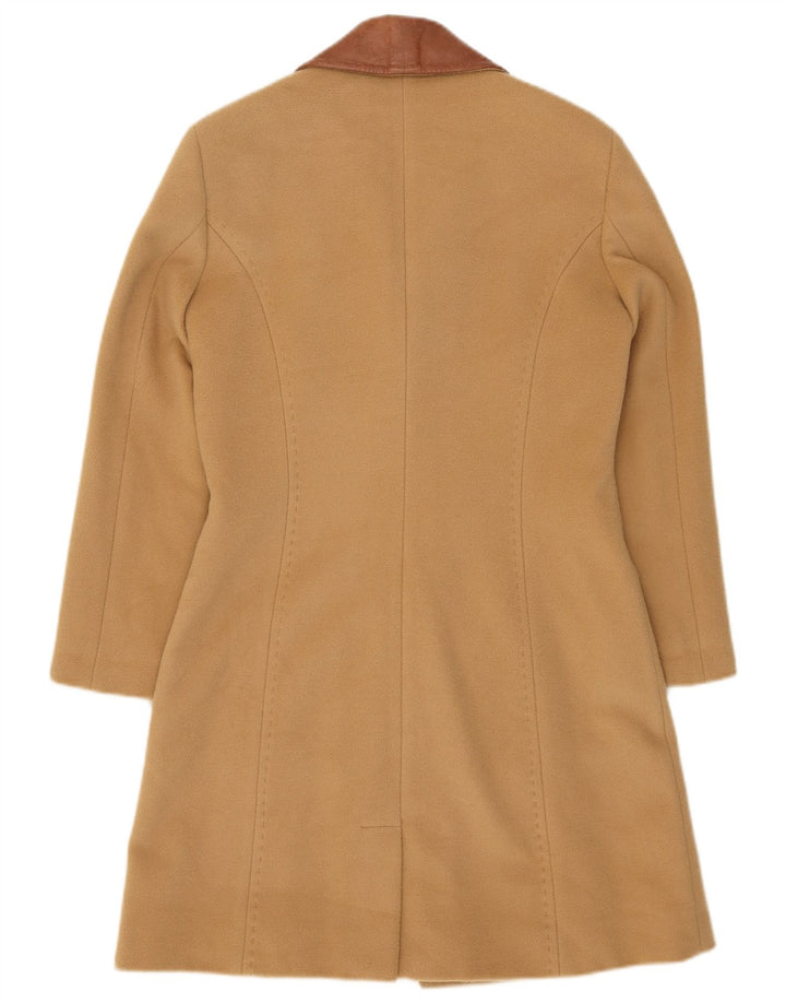 Vintage overfrakke til kvinder UK 8 Small Beige Colourblock