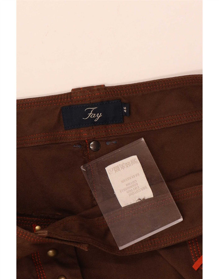 Fay Womens Casual Shorts IT 46 Large W32 Brun Bomuld