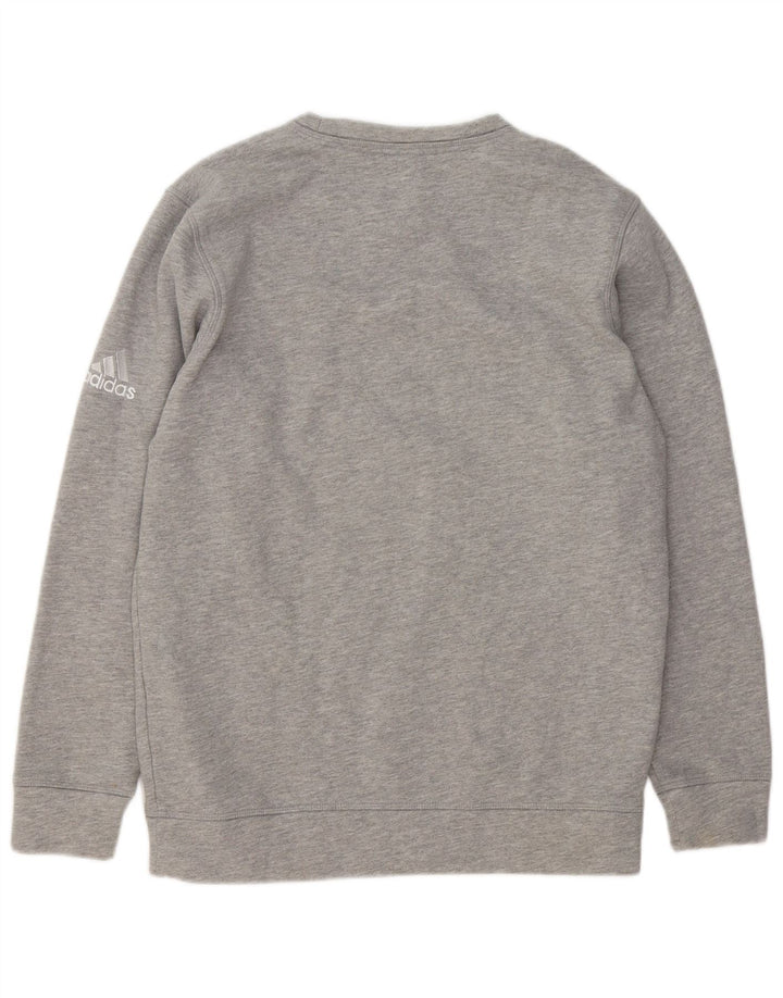 ADIDAS Mens Graphic Sweatshirt Jumper Medium Grey Cotton