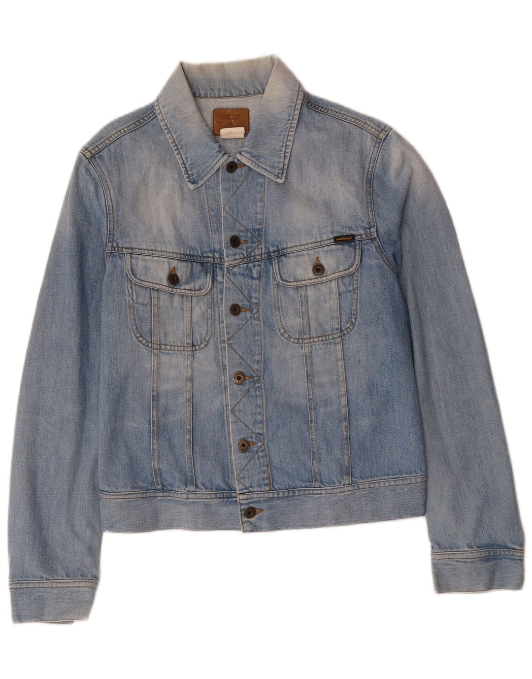 INDIAN RAGS Herre Acid Wash Denimjakke UK 38 Medium Blue Cotton