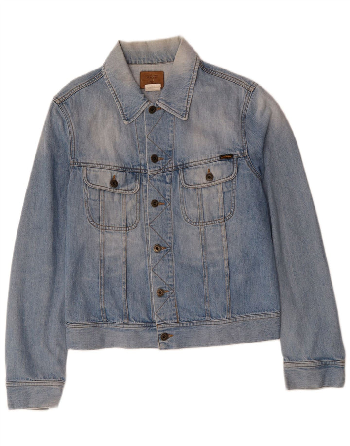 INDIAN RAGS Herre Acid Wash Denimjakke UK 38 Medium Blue Cotton