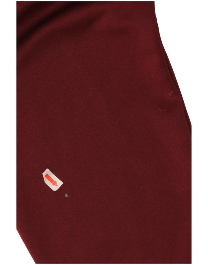 ELLESSE Mens Zip Hoodie Sweater XL Maroon Striped Polyester