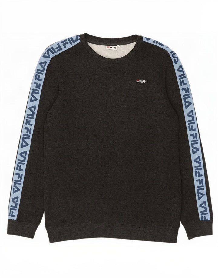 Fila Herre Grafisk Sweatshirt Jumper Stor Grå Colourblock Polyester