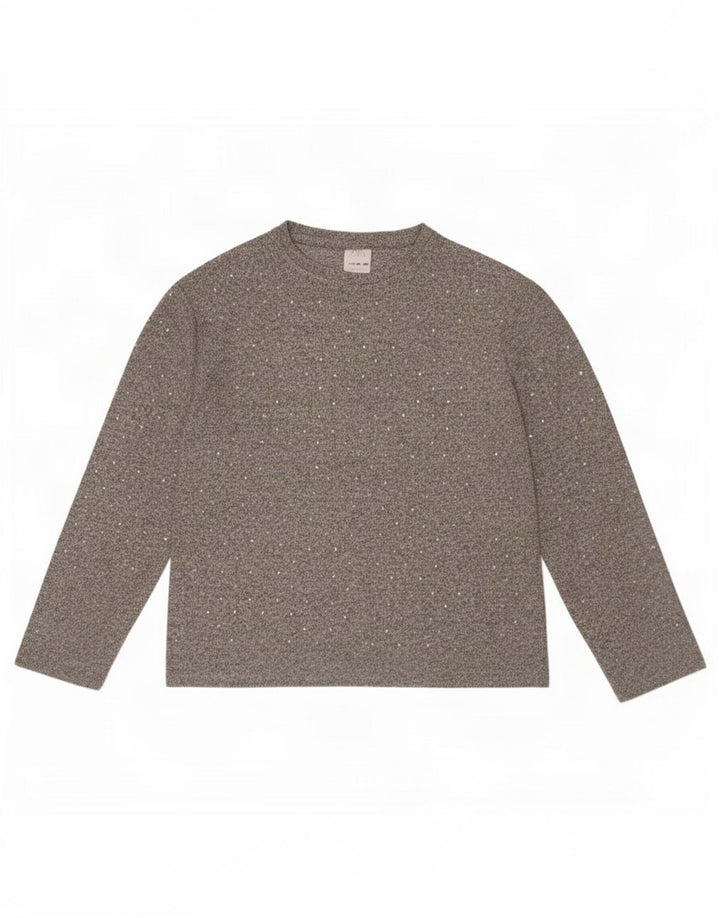 Zara Girl Top Langærmet 11-12 År Grå Polyester