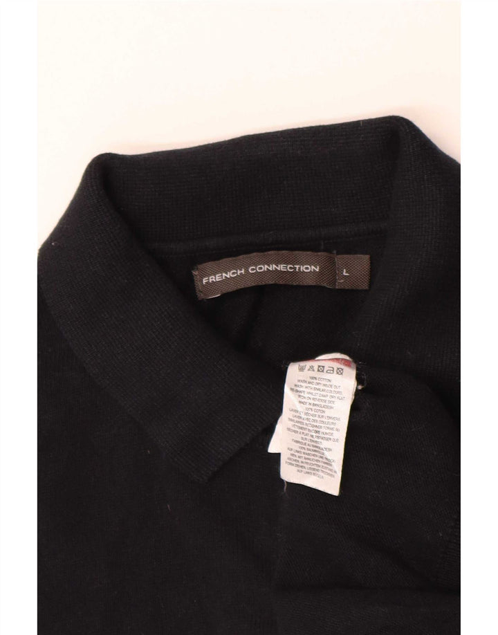 French Connection Herre Kortærmet Polo Neck Jumper Sweater Stor Sort