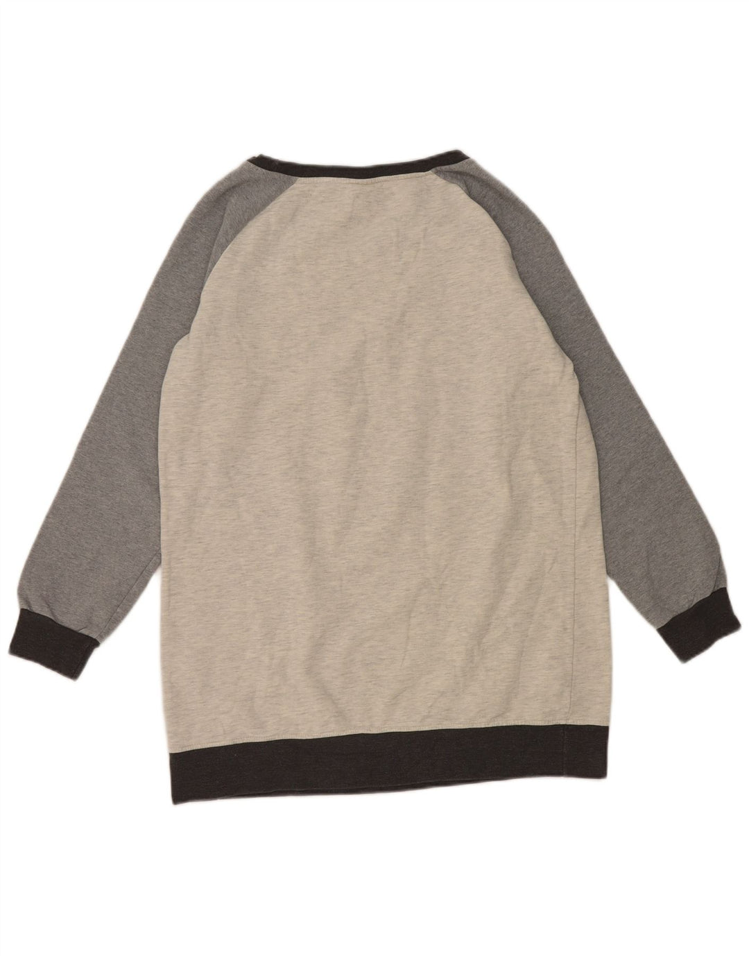 Champion Dame Sweatshirt Jumper UK 16 Stor Grå Colourblock Bomuld