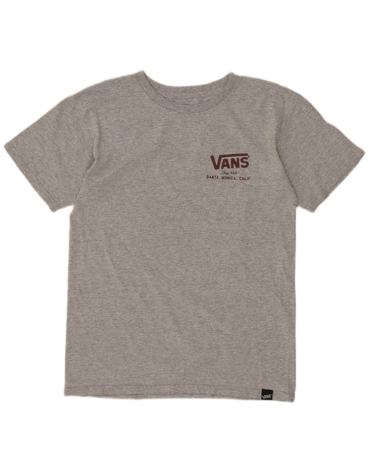 VANS Dame Grafisk T-Shirt Top UK 10 Lille Grå Bomuld