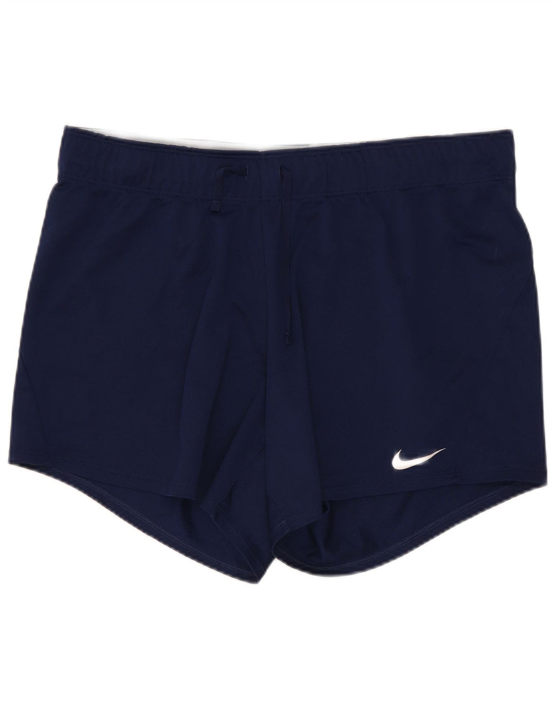 Nike Dame Dri Fit Sports Shorts UK 12 Medium Navy Blue Polyester