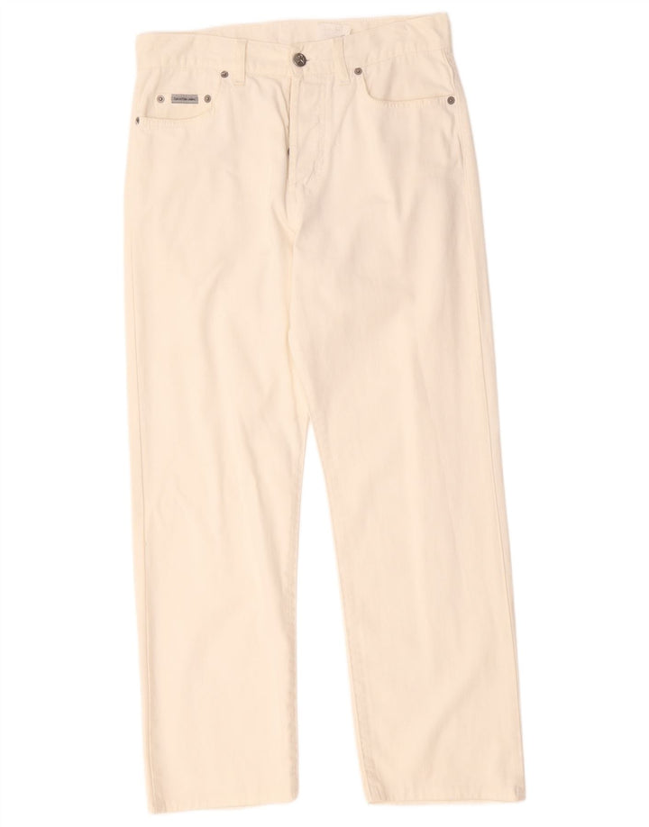 Calvin Klein Dame Straight Jeans W29 L27 Hvid Bomuld
