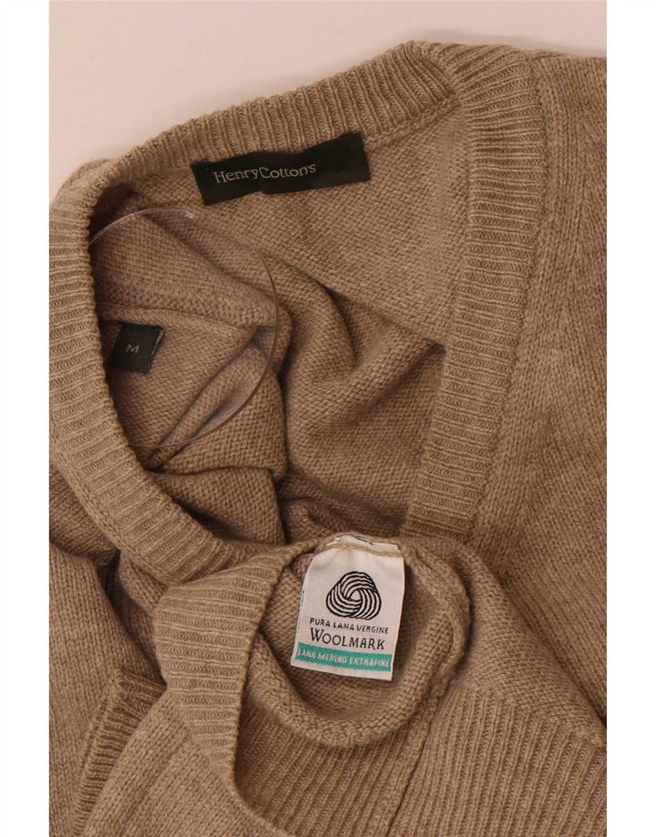 Henry Cottons Herre V-hals sweater Medium Beige Virgin Wool